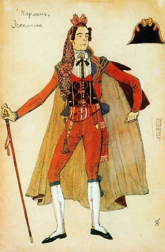 Costume design for a production of the opera “Carmen” by Aleksandr Golovin,1908