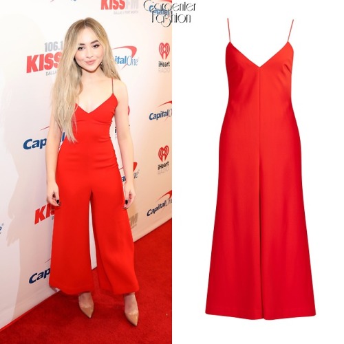 IHeartRadio Jingle Ball - Dallas, Texas.Sabrina Carpenter wore the Vatanika ‘Crepe Jumpsuit’ ($416) 