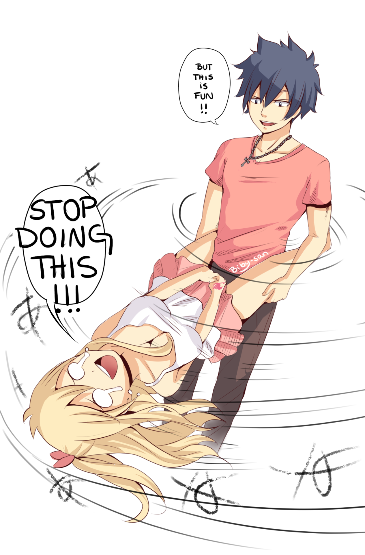 biby-san:  Poor Luigi x^DDGray and Lucy - Fairy Tail [Hiro Mashima]Art by Biby-san!Based