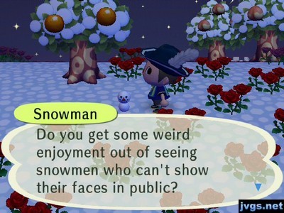 shadowkeese: I give you, the cynical snowman from Animal crossing   Happy Holidays 