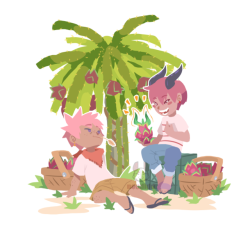 Nondidd:    Couple Of Pink Boys Picking Dragon Fruitthey Found One That Has Horns