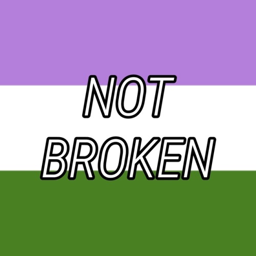 genderqueerpositivity: (Image description: six images with the genderqueer flag as a background and 