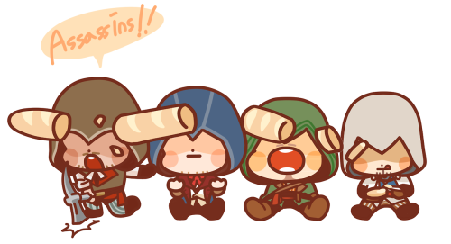 assassinscreed:  This week’s Fan Art Contract: yangngi with this super cute chibi artwork of Assassins having some baguette downtime. Make art to get something cool!See more of yangngi’s work here:http://yangngi.deviantart.com/ 