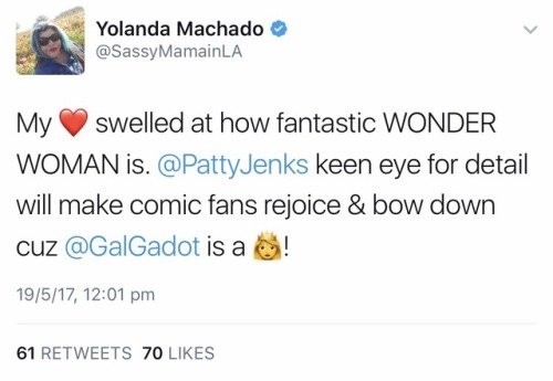 aquaxlad: Some of the very positive reactions from the critics and other people like Marc Andreyko who have seen Wonder Woman 🎉🎉🙌🏻 I’m yet to see a single negative reaction.
