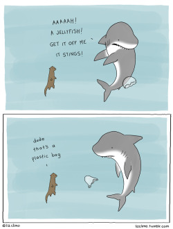 lizclimo:  don’t litter, it scares the sharks 