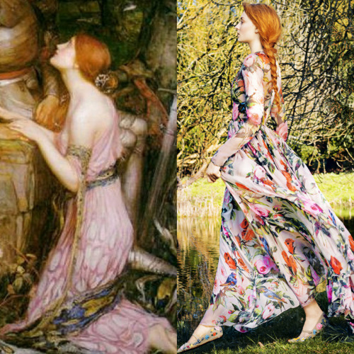 Porn wingedwolves:  Sophie Turner + Pre-Raphaelite photos