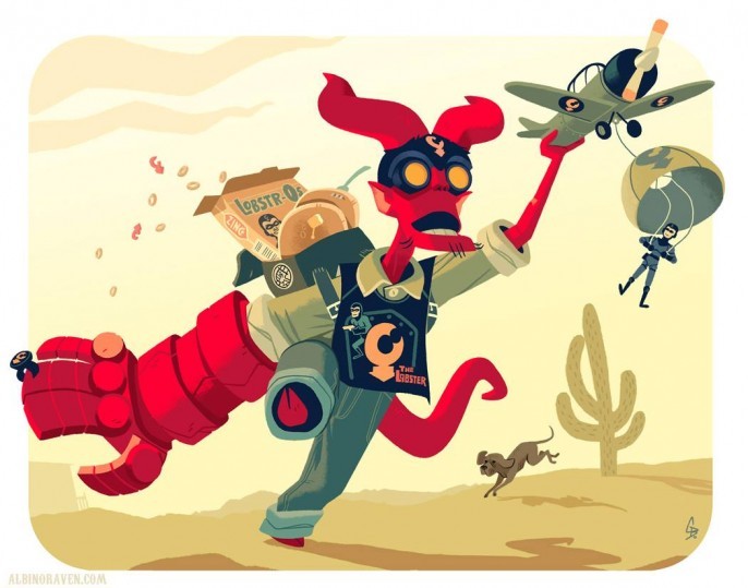 geek-art:  #geekart Great young Hellboy by Glen Brogan ! More info here http://www.geek-art.net/glen-brogan-young-hellboy/