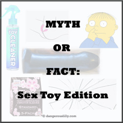 dangerouslilly:  I hear a lot of wrong stuff and misconceptions about sex toys. This list isn’t exhaustive but these are the top 13 hits! Tracks include such timeless wonders as:  * If you put a vibrator on your nose and you sneeze, it’s too powerful