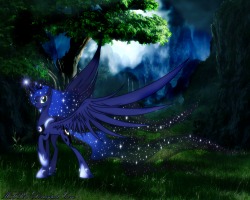 theponyartcollection:  Fantasy Luna by MLR19