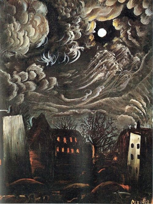 Otto Dix aka Wilhelm Heinrich Otto Dix (German, 1891-1969, b. Gera, Germany) - Night Over The City, 