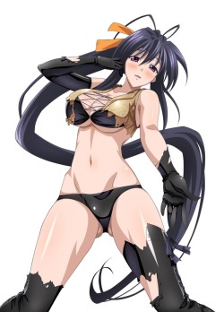 highschool dxd himejima akeno bikini cleavage