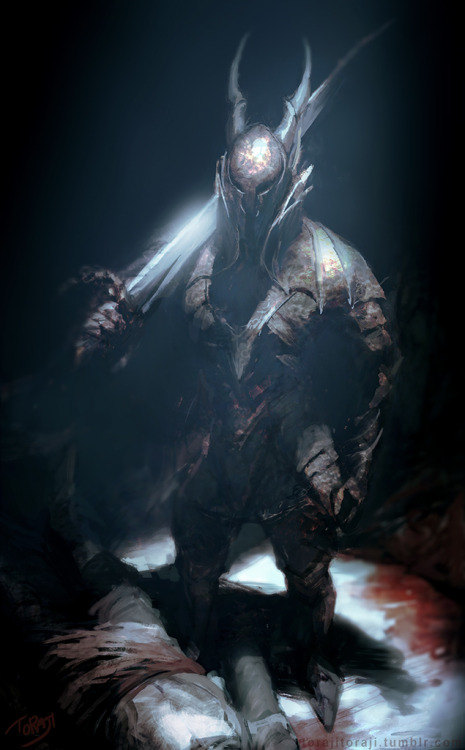 torajitoraji: Dark Souls fan art. Black Knight. 　黒騎士