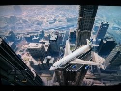 llebac:  A very resourceful redditor manged to land his  747 on top of a skyscraper. Credit to: http://www.reddit.com/user/freemanhimself 