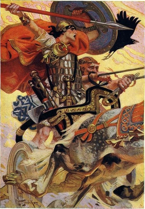 wodneswynn:Cuchulainn in Battle, J.C. Leyendecker, 1911