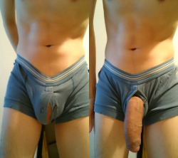 myaddicktion:  His underwear can barely hold