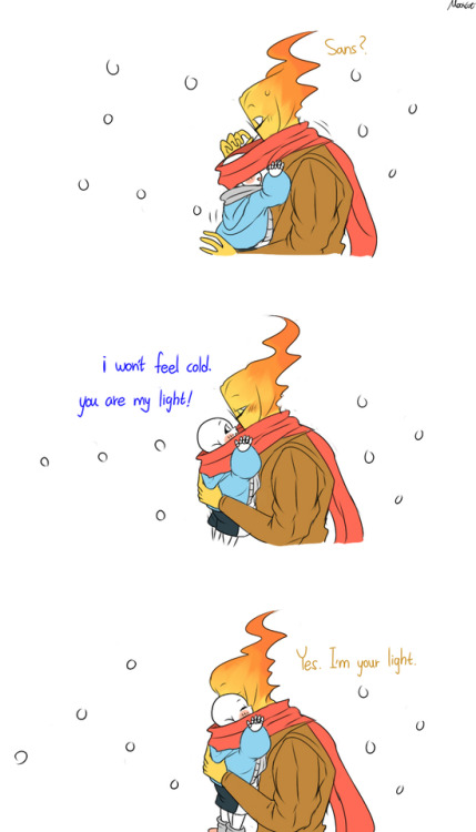 mooncatyao:  [Snow-2] Grillby & little Sans<First part>(Previous)/(NEXT)[GLS timeline]​