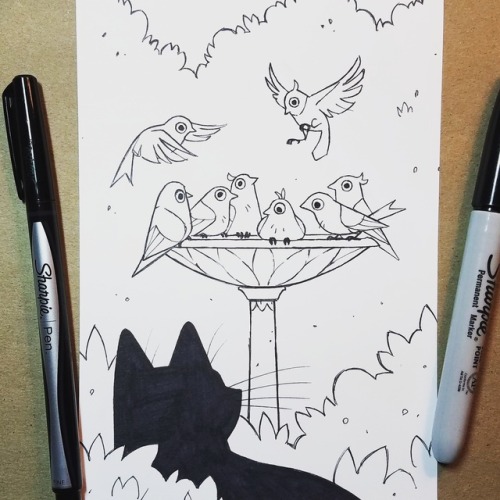  749: InkTober Day 13 “Teeming” So many yummy birdses..