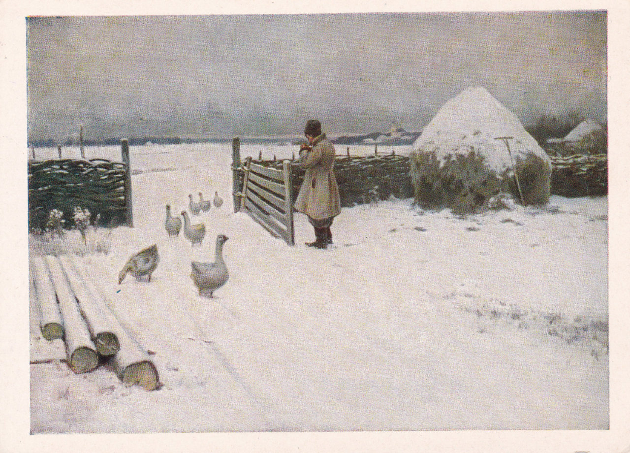 Vintage Art Print, Russian Vintage Art Postcard (1960) / A. Germashev “After the Snowfall” Izogiz by SovietPostcards (3.00 USD) http://ift.tt/1ML2OdK