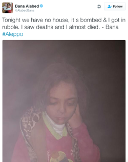 bobak:  micdotcom:  7-year-old Bana al-Abed is using Twitter to shed light on the plight of Syrian children For many, the ongoing conflict in Syria is a distant problem faced by people thousands of miles away.  But via Twitter, 7-year-old Bana al-Abed