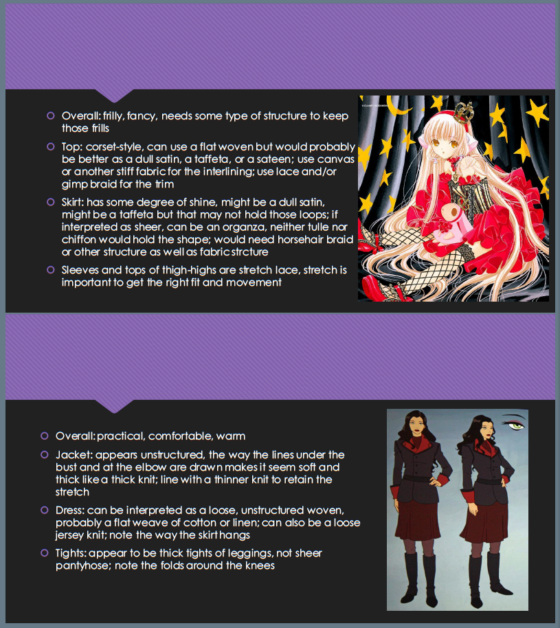 necroticnymph:  fabrickind:  Fabric Choice for Cosplay panel. This is just the bare