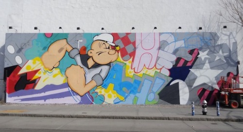 blouinartinfo:   Crash Takes Over Houston Street Mural Space With Giant Popeye Art  