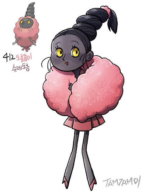 Pokemon Humanization412. Burmy 413. Wormadam 414. Mothim http://tamtamdi.com