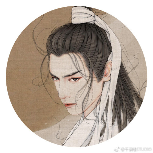 Character of Chinese costume drama Ashes of Love: Runyu 润玉. Illustration by 千景绘STUDIO. 
