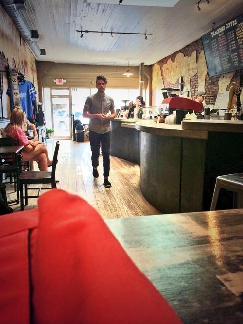 michaeluke:  michaeluke:  the barista at this coffee shop belongs in a band what are you doing brewing coffee for a living  guys he rides a solid white bicycle to work fuck me 