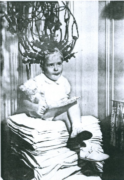 sixpenceee:  Young girl getting a perm in