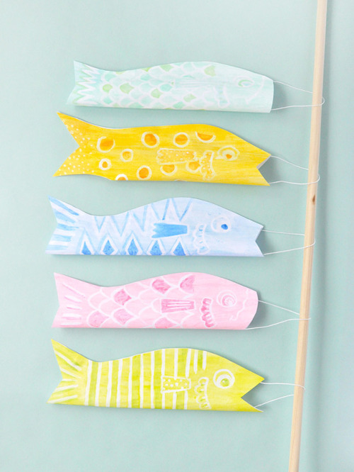 Watercolor Japanese Windsocks via Handmade Charlotte