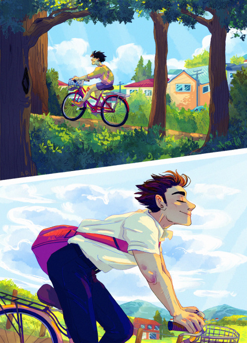 been sitting on this for a little while, but here’s my full piece from @liberozine!  drawing bicycle