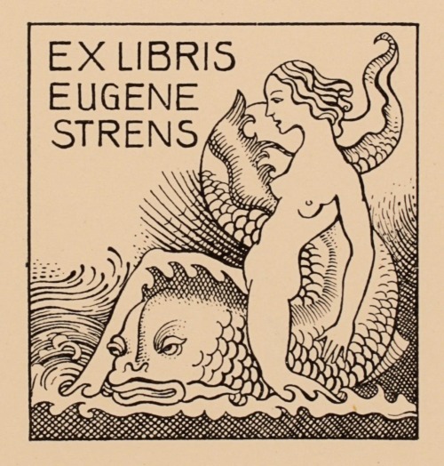 Eugene Strens bookplate (1953). Artist: Hubert Levigne (Dutch, 1905-1989).After his training in Am