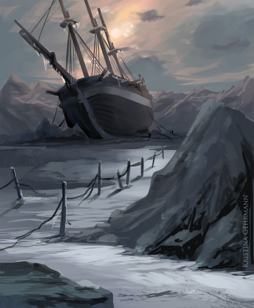  Ships in cold places! More digital sketching, 1-2 hours each