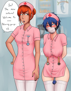 sasoriharem:  I had no idea what nurse watches were until someone pitched this idea to me ( so it’s not my idea)but anyway someone equipped Aik with them so she could be a good nurse I guess!