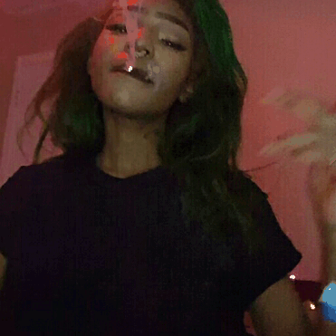 black-woman-dominating-white-man:  emerald-nymph-princess:just got home from import alliance. I love blunts and music after car meets💚 someone fall in love with me Sunday Smoke