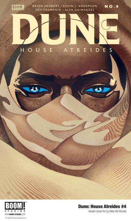 Variant cover art for Dune: House Atreides by Mike Del Mundo www.boom-studios.com/wordpress/