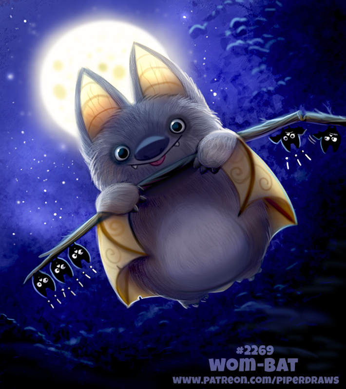 cryptid-creations: Daily Paint 2269. Wom-bat Prints available at: http://ForgePublishing.com