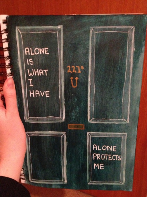 shadow–girl:  My Sherlock painting for today!   “Alone is what I have. Alone protects me”  Sherlock :’)
