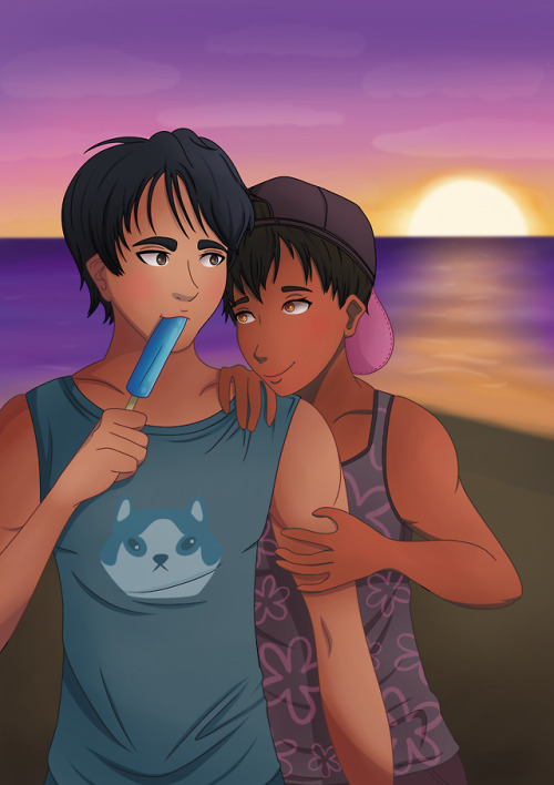 hanimun: My full piece for @yoirarepairzine! I’m happy that I ended up with Phichit/Seung-Gil becaus