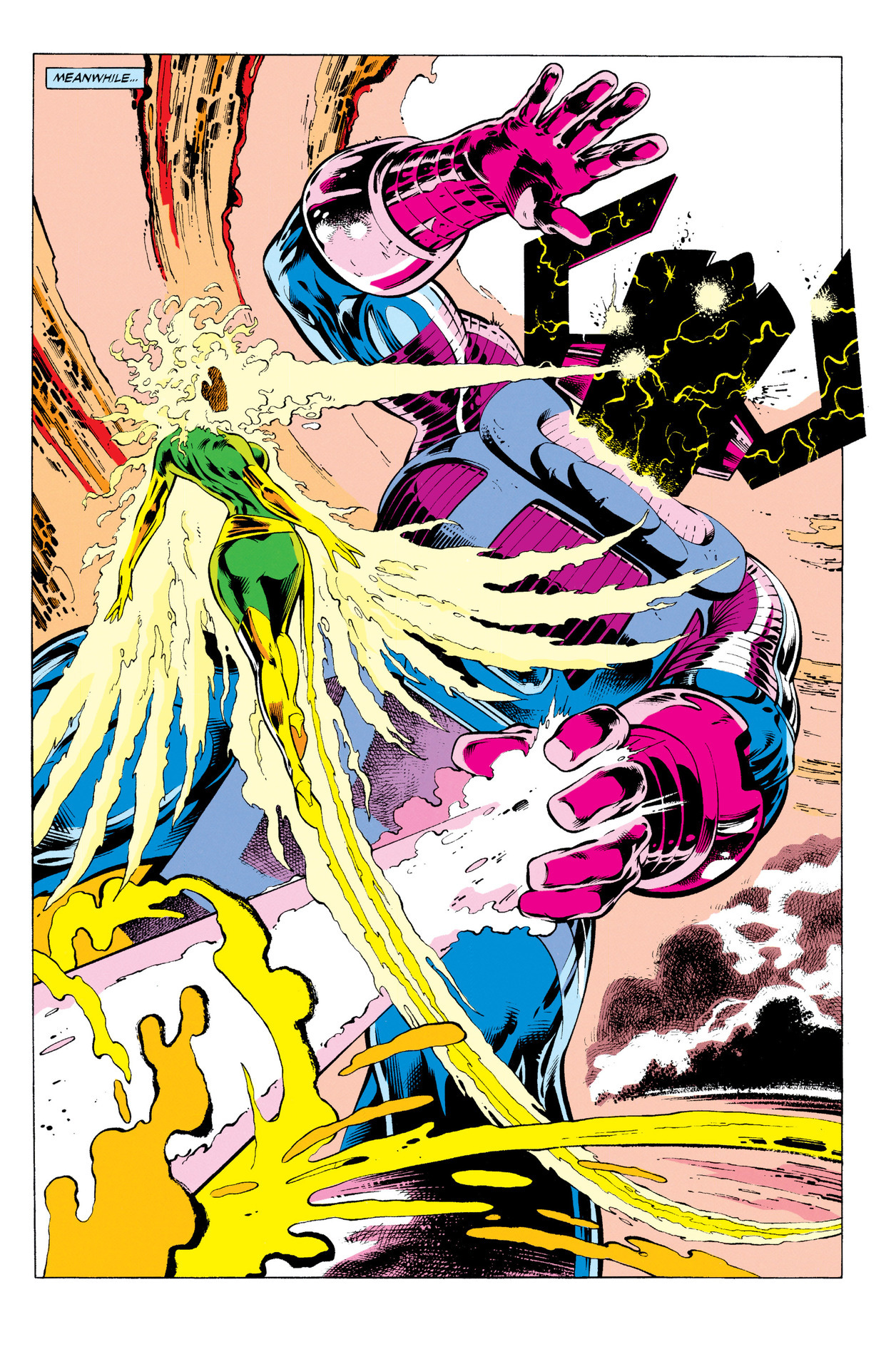 comicsforever:  The Phoenix Vs Galactus // art and words by Alan Davis (1992)Have