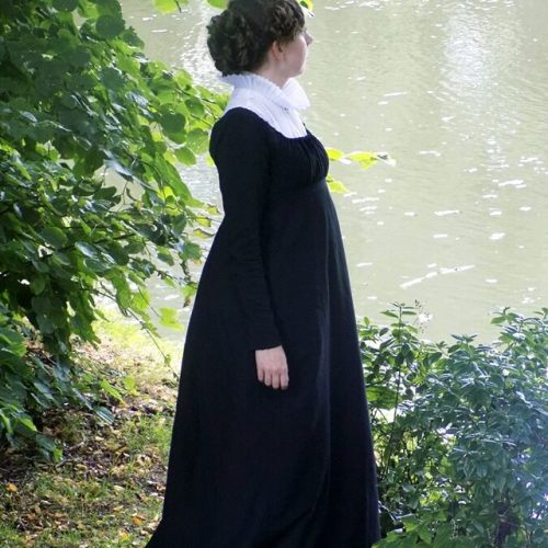 Soon on the blog - photoshoot in my new black #napoleonic era #dress with fancy chemisette #historic