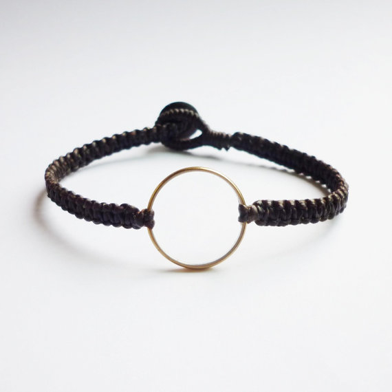allcraftsharing:  Eternity Ring in Black Friendship Bracelet - Men Jewelry - Unisex