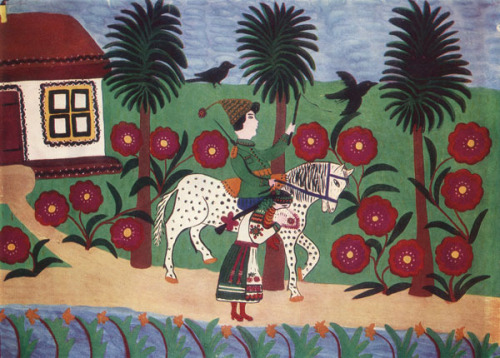Halia and cossack, 1947, Maria Prymachenko