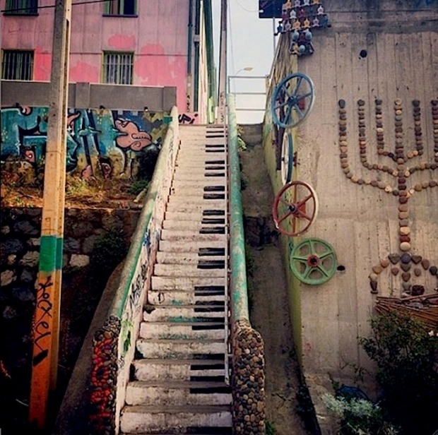 asylum-art:  Street art: Beautifully decorated and painted Steps by ROA Fish steps,