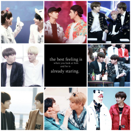 just the way they look at each other #taekook#vkook#taehyung#jungkook#v#bts#love