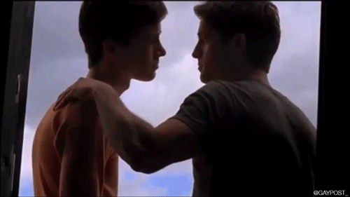 gaypostoff:  Gay men kissing #menkissing #gaykiss #gif #lgbt More gif on:http://gaypostoff.tumblr.com/ 
