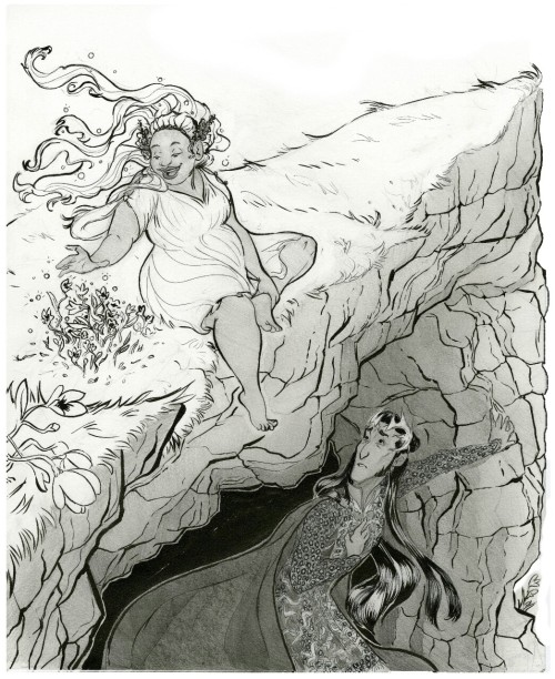 thirdchildart: Inktober day 11: The violets by the cave kept dying–Persephone, confused, retur