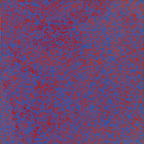 Francois Morellet, Random Distribution of 40,000 Squares Using the Odd and Even Numbers of a Telepho