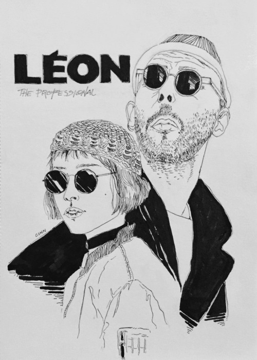 inktober 10 | 12 ➖Léon &amp; Mathilda [Léon: The Professional, 1994]