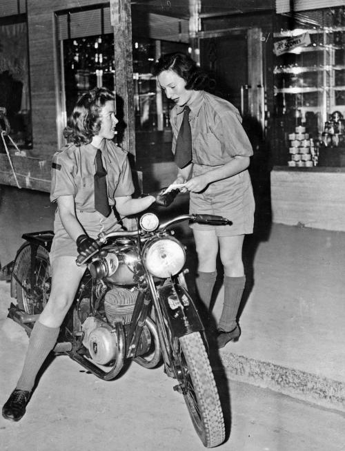 vintageeveryday: Two members of the Militors, an all-women paramilitary organisation, Melbourne, Aus